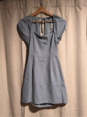 PacSun Light Blue Puff-Sleeve Mini Dress